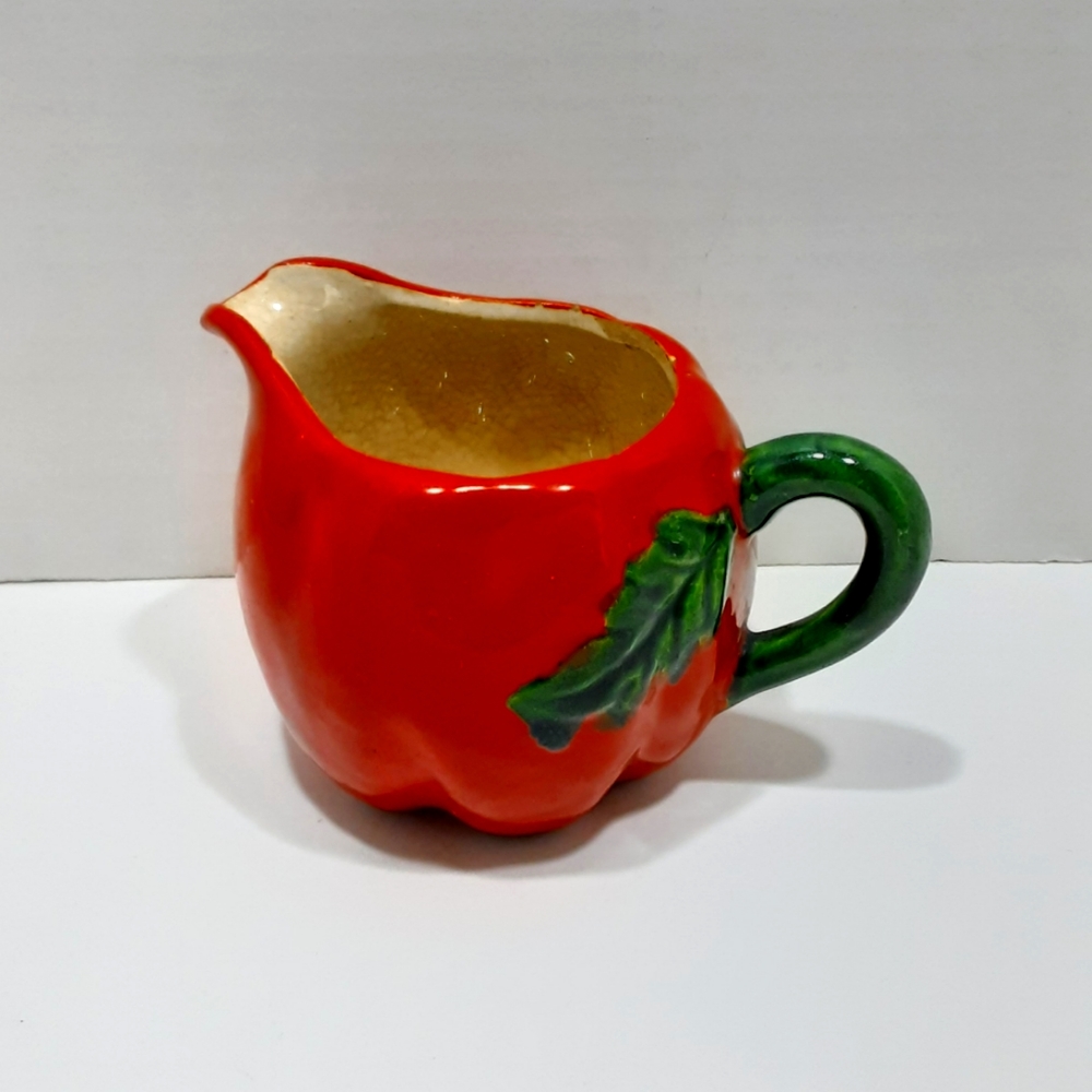 Vintage 1940's Tomato Creamer Maruhon Ware Occupied Japan Hand Painted as is